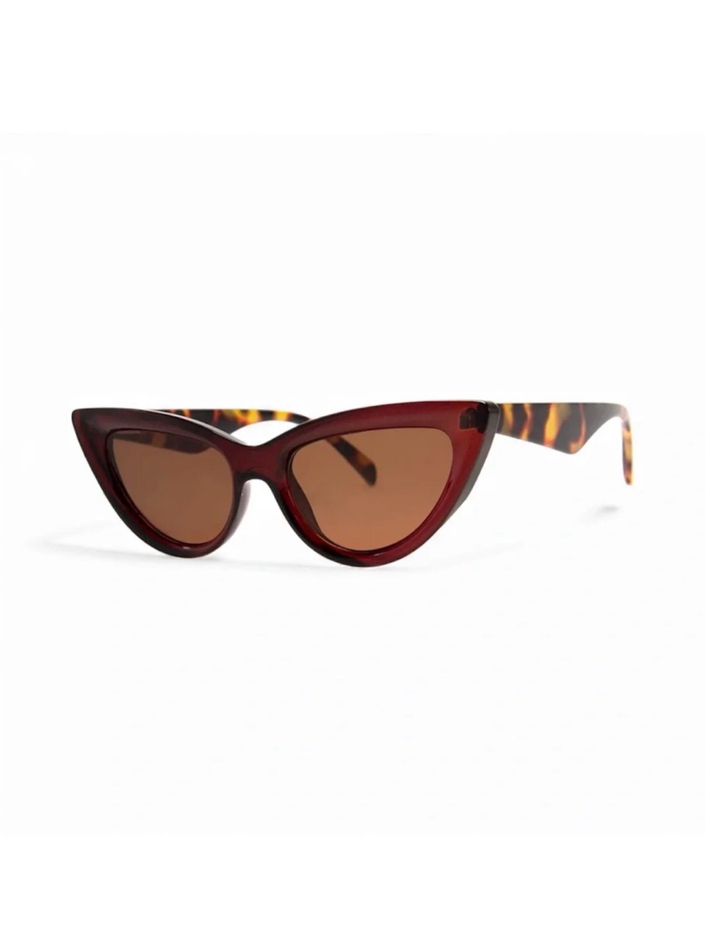 ASOS AJ Morgan brown tortoise shell retro sharp cat eye sunglasses